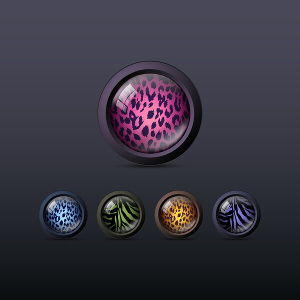 Иконы кожи животных. Вектор
