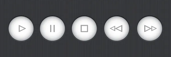 Media Player Düğme Yuvarlak Vektör Çizim — Stok Vektör