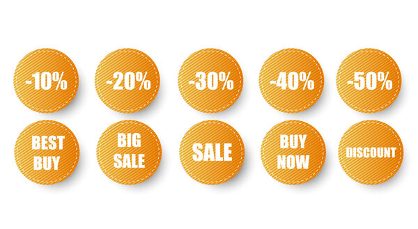 Набор торговых этикеток. Векторная иллюстрация
