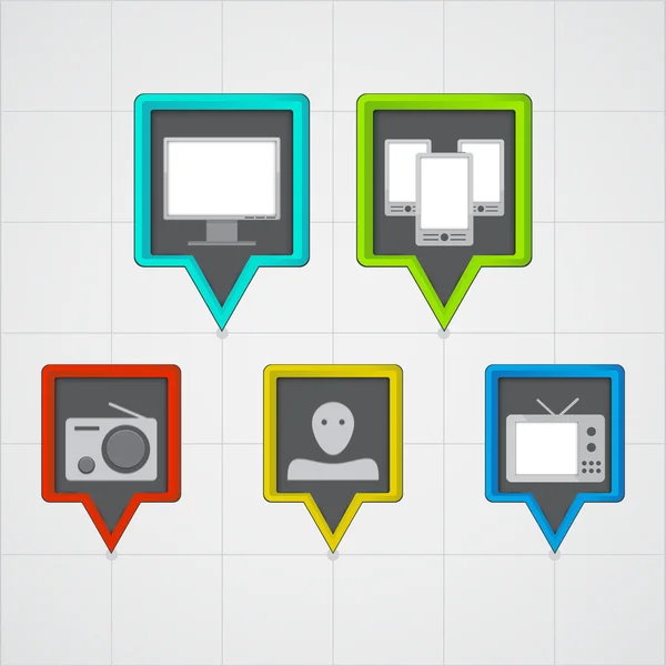 Iconos Tecnología Banners Ilustración Vectorial — Vector de stock