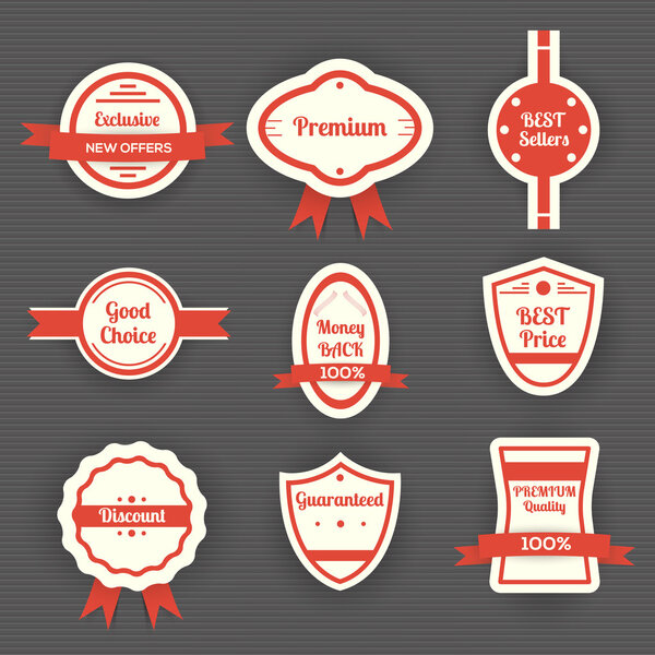 Set of vector sale labels