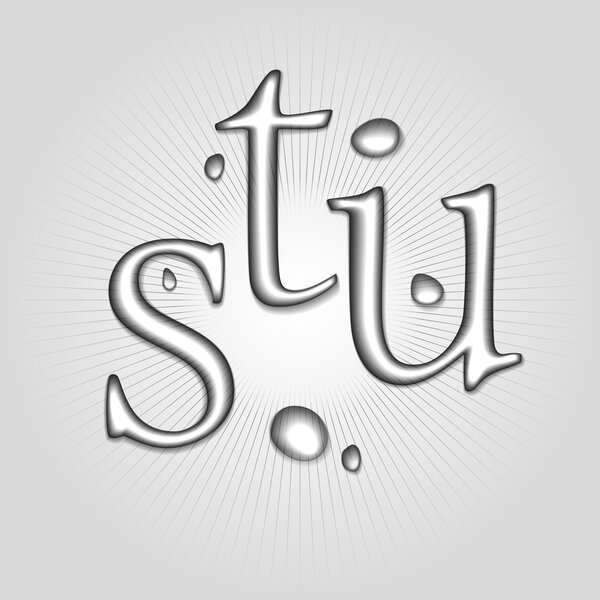 Векторные водные буквы S, T, U
.