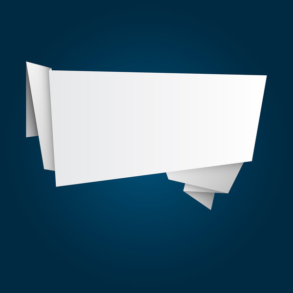 Abstract origami speech bubble vector background