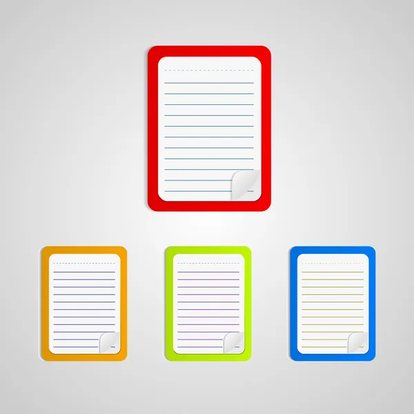 Colored Notebook Set Vector Illustration — Stock Vector