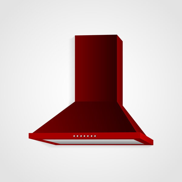 Red cooker hood,  vector illustration  
