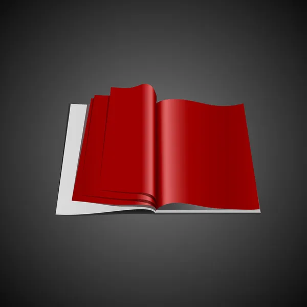 Livre Ouvert Rouge Illustration Vectorielle — Image vectorielle