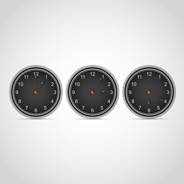 Vector clock set,  vector illustration  