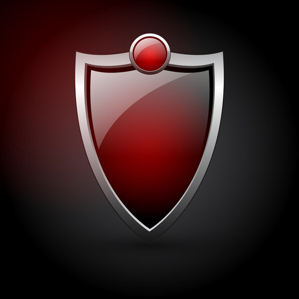 Vector red shield,  vector illustration  