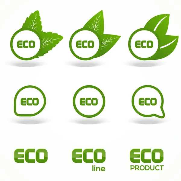 Vector Green Eco Symbols — Stock Vector