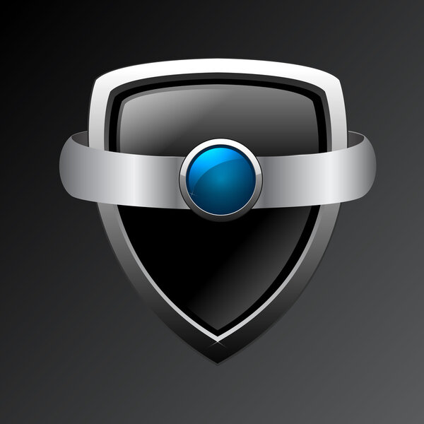 Vector metal shield,  vector illustration  