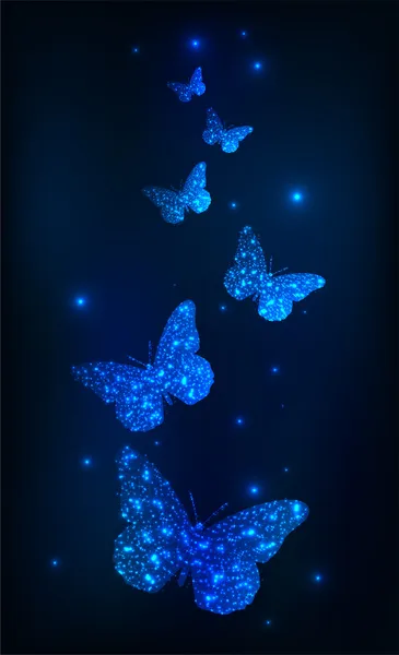 Abstract Background Glowing Butterflies Vector Illustration Stock Vector