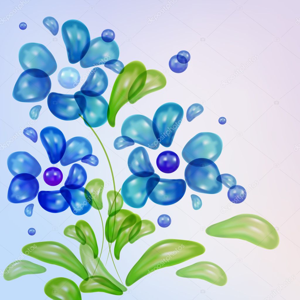Vector flower of the water drops