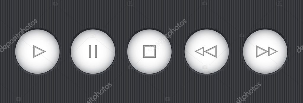 Round media-player button. Vector illustration