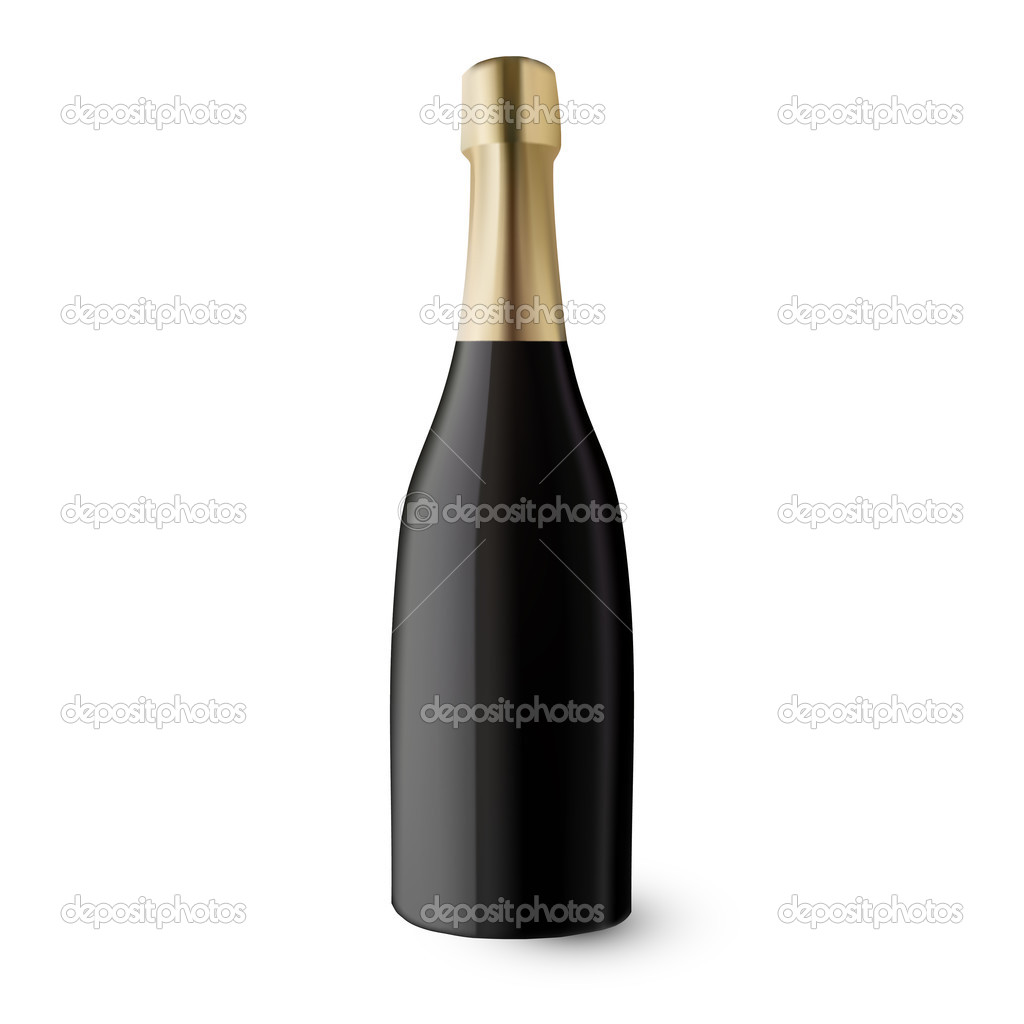 Champagne bottle. Vector illustration
