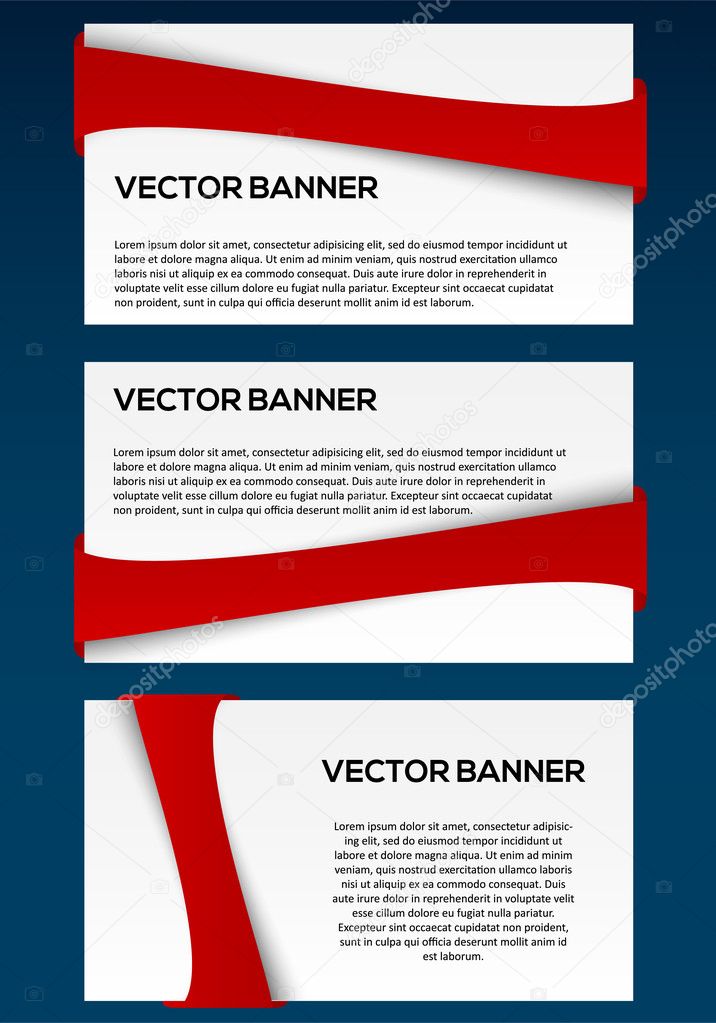 Vecor banner set with red line