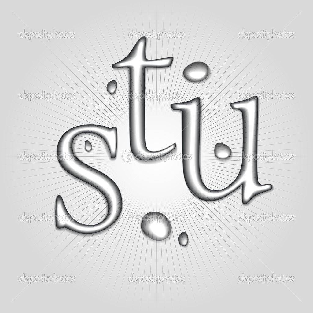 Vector water letters S, T, U.
