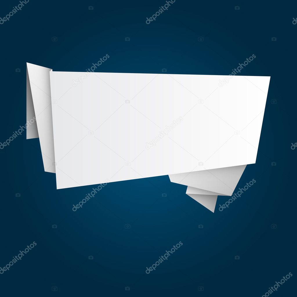 Abstract origami speech bubble vector background