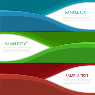 Collection banners modern wave design, colorful background. clipart