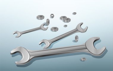 Vector wrench tool,  vector illustration   clipart