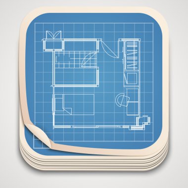 Vector technical drawing icon. clipart