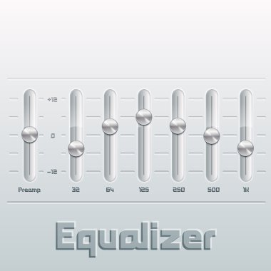 Music equalizer with mixing console. clipart