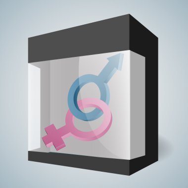 Male and female sign in box. clipart