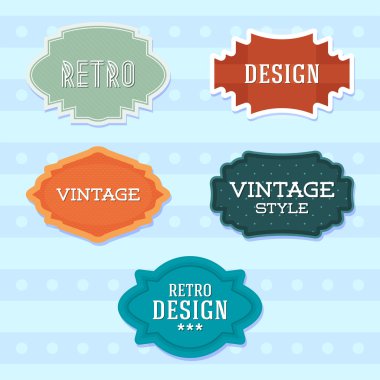 Vintage retro labels,  vector illustration   clipart