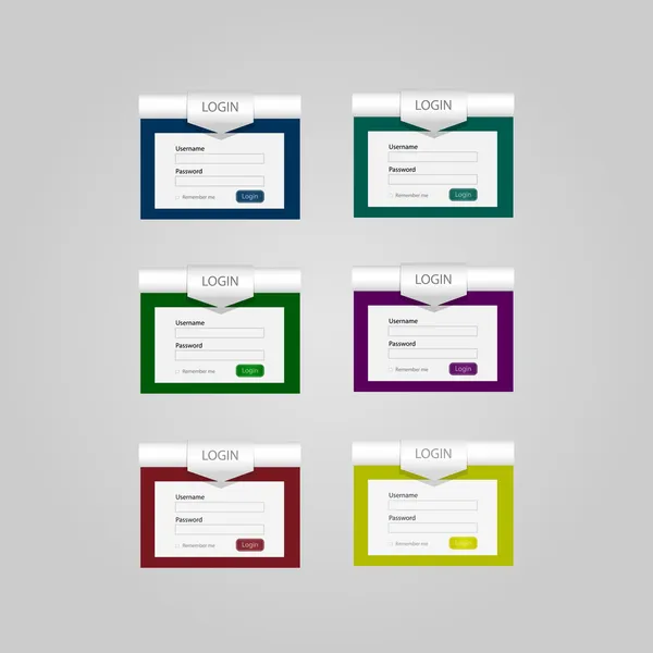 Set Vector Login Forms — Stock Vector