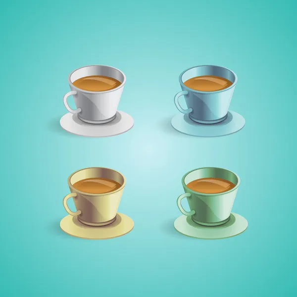 Kaffeetassen Set Vektor Illustration — Stockvektor