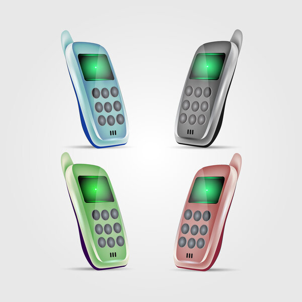 Set of vector cell phones
