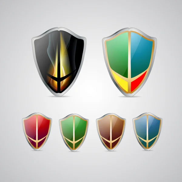 Set Vector Shields — Stock Vector