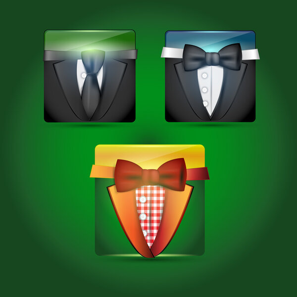 Set of vector men's suits