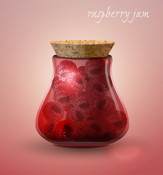 Raspberry jam. Vector illustration.