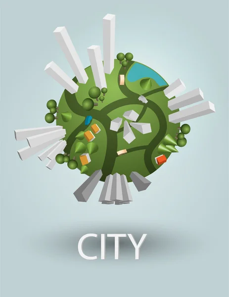 Aarde Met Stad Vector Concept — Stockvector