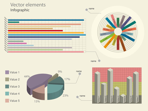 Elementos Infográficos Ilustração Vetorial — Vetor de Stock