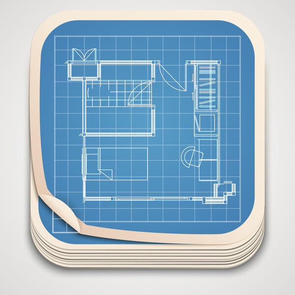 Vector technical drawing icon.