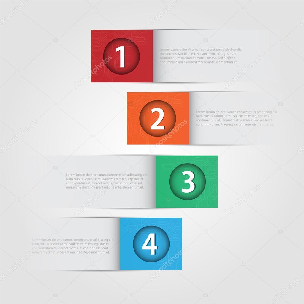 Vector numbered banners,  vector illustration  