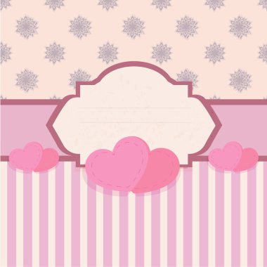 Vector greeting card with hearts clipart