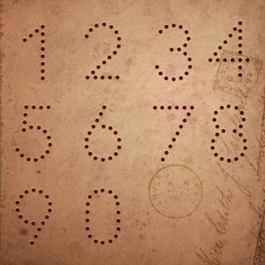 Vintage style numbers typeset. clipart