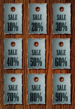 Vector set of sale retro price tags. clipart