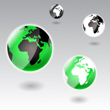 Set of Earth globe icons clipart