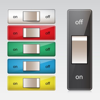 Set of switches shown in both on and off positions.