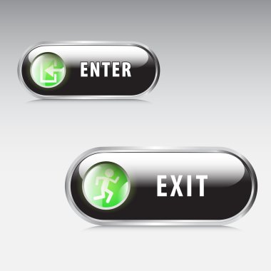 Enter and exit vector signs clipart