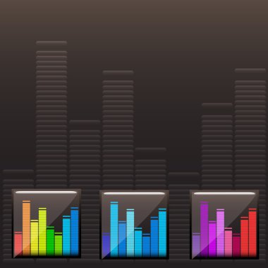 renkli müzik spektrum set vektör