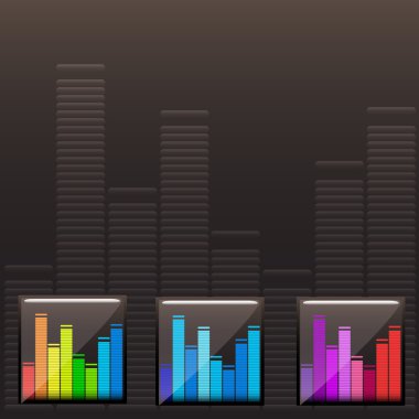 Vector colored music spectrum set clipart