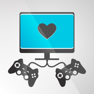 Video game console. Vector clipart