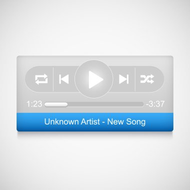 çalmak, duraklatmak ve Durdur düğmeleri. Müzik simgeler. vektör çizim.