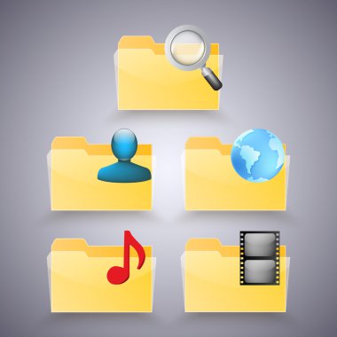 Folder icons vector illustration  clipart