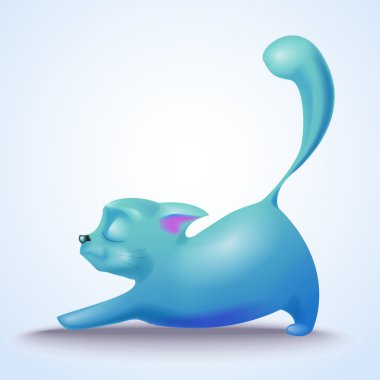 Sevimli vektör kedi vektör çizim 