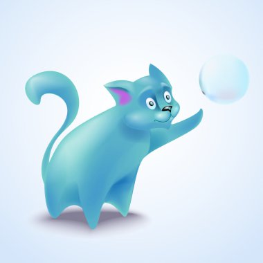 Sevimli vektör kedi vektör çizim 